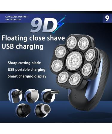 Buy 6 in 1 Electric Head Shaver for Men - 9D Floating Waterproof Razor & USB Charging Trimmer Kits - Buy Online on GoSupps.com