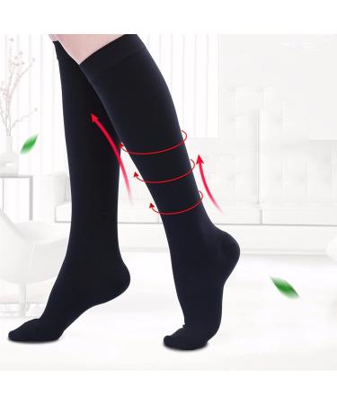 WSYKC Compression Socks - Black Medium Tube Closed Toe 23-32 mmHg - Ideal for Doctors Nurses Teachers & Pregnant Women - International Shipping Available - Buy Online on GoSupps.com