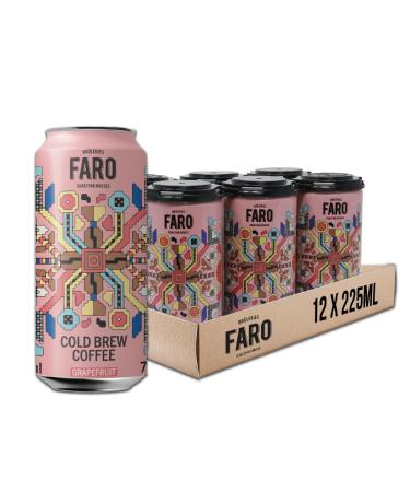 Caf FARO Cold Brew Coffee Pamplemousse Dairy Free Eliminates Acidity Flavorful Grapefruit Orange and Lemon Blend Iced Coffee Drink 225ML Ready-to-drink Coffee in Can (12 Pack)