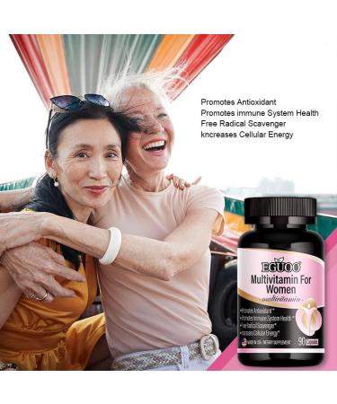 EGUOO Women s Multivitamin 90 Capsules - Vitamin C E Biotin & Folic Acid for Energy Immune Support Brain Heart Eye & Bone Health - Buy Online on GoSupps.com