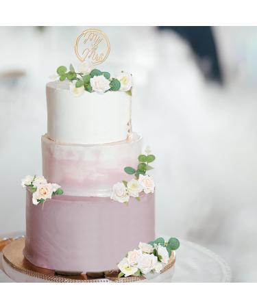 Yamitora 24-Piece Wedding Cake Topper Set - Mr & Mrs Wooden Decoration for Wedding Parties - Elegant Cake Decor - Buy Online on GoSupps.com