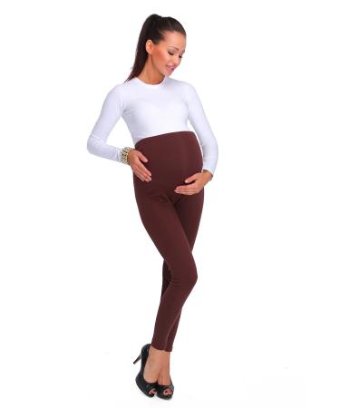 SOFTSAIL Womens Maternity Leggings Thick Cotton Pregnancy Fleece Pants PREG28 16 Brown