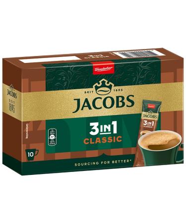 Jacobs coffee 3 in 1  CLASSIC instant coffee - Soluble Bean Coffee with Creamer and Sugar 12 x 10 drinks - 120 count - Buy Online on GoSupps.com
