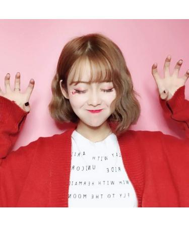 Short Curly Wig for Women - Natural Fluffy Korean Wave Headgear in Dark Brown - Cute & Stylish for Round Faces - Buy Online on GoSupps.com