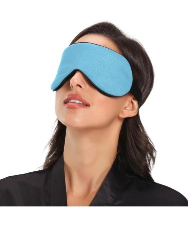 Haskirky Light Blocking Eye Mask | Adjustable Breathable Design for Deep Sleep | Great for Travel, Yoga, and Meditation | Pure Blue - Buy Online on GoSupps.com