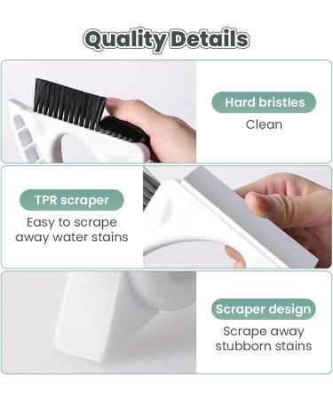 ROCKIA Window Cleaner Tool - 3-in-1 Window Track Cleaner Multifunctional | Cleaning Brush Set with Hangable Design for Kitchen Bathroom - Buy Online on GoSupps.com