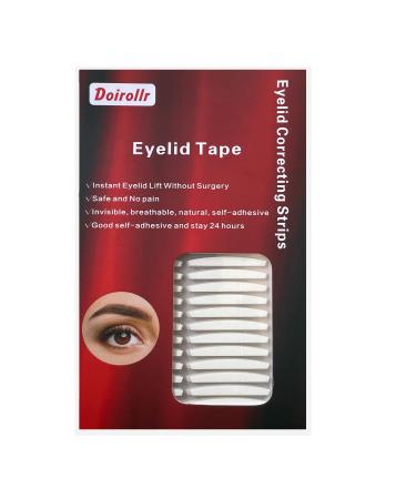 Eyelid Tape Invisible Eyelid Strips Droopy Eyelid Lifter Self-Adhesive Fiber Eyelid Correcting Strips for Droopy Hooded Mono-eyelids 200 Pcs 200pcs Double-sided sticky red