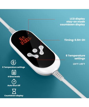 2.4lb Weighted Heating Pad for Neck and Shoulders | Electric Heat Pad with 6 Levels | Pain Relief for Neck Cramps | 4 Auto-Off | 22x22 Blue | Gifts for Mom, Dad, Men, Women - Buy Online on GoSupps.com
