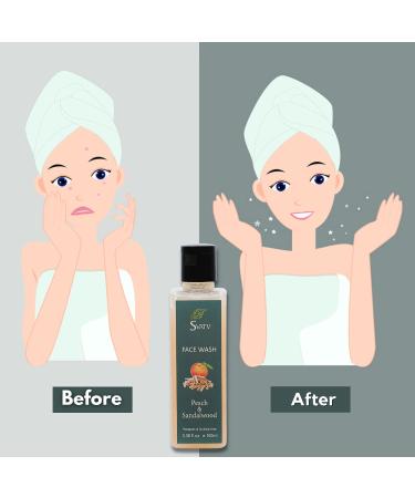 SVATV Peach & Sandalwood Exfoliating Face Wash - Paraben & Sulfate Free Cleanser with Mixed Fruit Extract for Refreshing Cleansing & Makeup Removal - 100ml - Buy Online on GoSupps.com