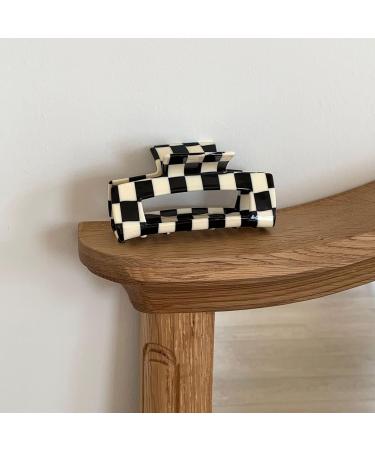 2PCS Checkered Hair Claw Clips - Classic 80's Aesthetic Hair Barrettes for Girls - Buy Online on GoSupps.com