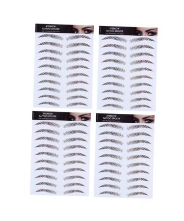 WOFASHPURET 4pcs Eyebrow Stickers Hair Like Eyebrows Stick on Imitation Eyebrow Transfer Stickers 4d Make up
