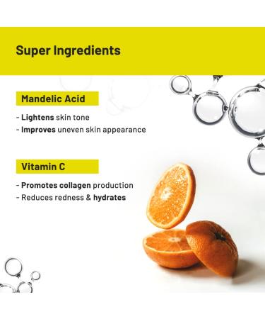 Roll On Serum for Neck Knee & Elbow - 6% Vitamin C Hyaluronic Acid AHA Niacinamide | Exfoliates Hydrates Reduces Pigmentation | Unscented 1.4 fl oz - Buy Online on GoSupps.com