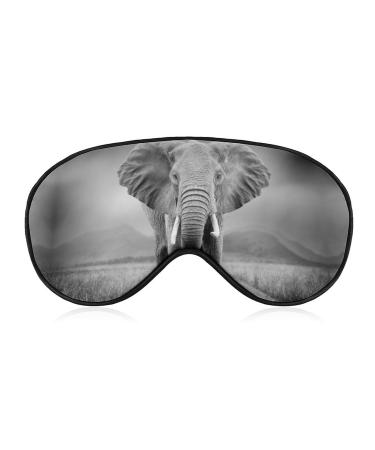 African Elephant Walking Sleep Mask Eye Cover for Sleeping Blindfold with Adjustable Strap Blocks Light Night Travel Nap for Men Women