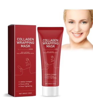 Crsetmyth Rote Lactose Collagen Wrap Mask 60g Collagen Softening Peel Mask Rote Lactose Peel Off Mask Moisturizing Overnight Face Mask Face Mask for Wrinkle Relief Glowing Skin Por
