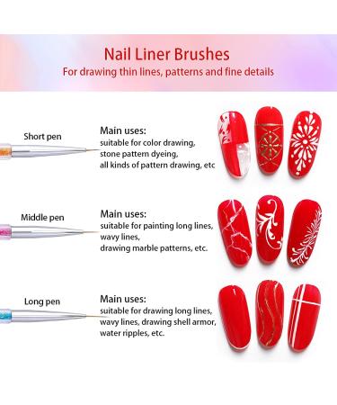 Lofuanna 5 PCs Nail Brush Set | Nail Art Design Pens Gel Brushes & Dotting Tools for Salon & DIY Use - Buy Online on GoSupps.com