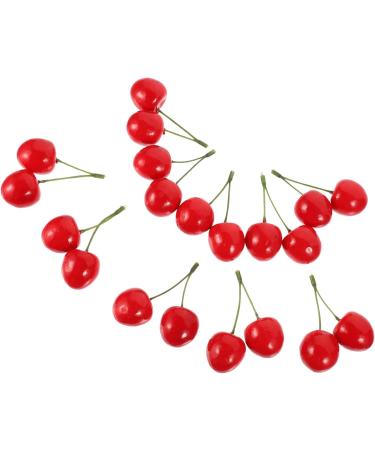 ABOOFAN 20 Pcs Artificial Cherry Artificial Foods Photo Props Fake Cherry Model Display Fruit Models Realistic Fruits Cherry Play Kitchen Fruit Toy Child Plastic Top Hat Kitchen Cabinet - Buy Online on GoSupps.com