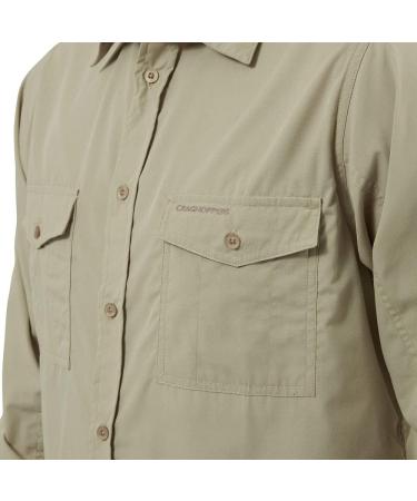 Craghoppers Men's Kiwi L/S Hiking Shirt - Lightweight Quick-Dry Outdoor Apparel | Oatmeal - International Shipping Available - Buy Online on GoSupps.com