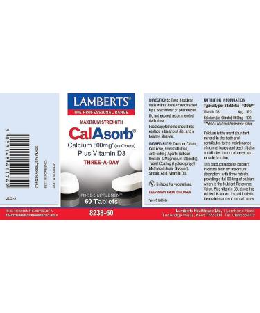  Lamberts Lamberts Calabsorb 800mg - 60 Tablets - Minerals - Buy Online on GoSupps.com