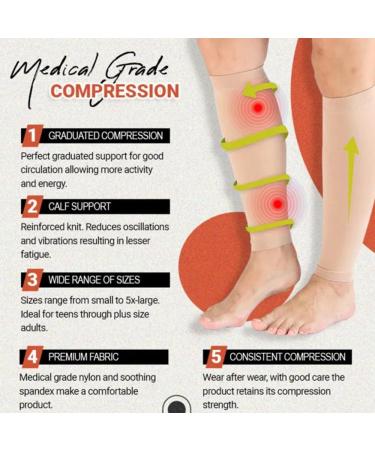Premium Medical Grade Compression Stockings - Dinniwikl Royalaura 2023 | Calf Compression Sleeves (L Khaki) - International Shipping Available - Buy Online on GoSupps.com