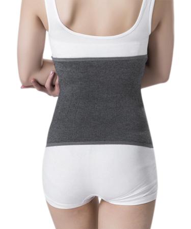 Thermal Knitted Kidney Warmer Abdominal Binder L (90-112CM) Grey - Lower Back Support Brace for Stomach Lumbar, Postpartum Belly Band for Pain Relief - Buy Online on GoSupps.com