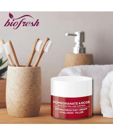 Biofresh cosmetics Via Natural hyaluronic day cream - filler with pomegranate and rose oil resveratrol anti-aging day cream 50ml - Buy Online on GoSupps.com