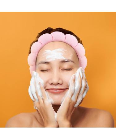 3 Pcs Makeup Headband Set - Puffy Spa Headbands for Women - Skincare & Makeup Accessories - Pink, White, Blue - Buy Online on GoSupps.com