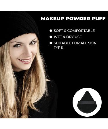 Triangle Powder Puff - 6 Black Cotton Sponges Reusable & Washable for Loose Powder Ideal for Dry & Wet Makeup - Buy Online on GoSupps.com