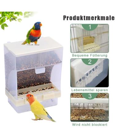 Komunj Transparent Food Spender for Budgies Canaries & Finches - Ideal Food Container for Parenting and Seeds - Buy Online on GoSupps.com