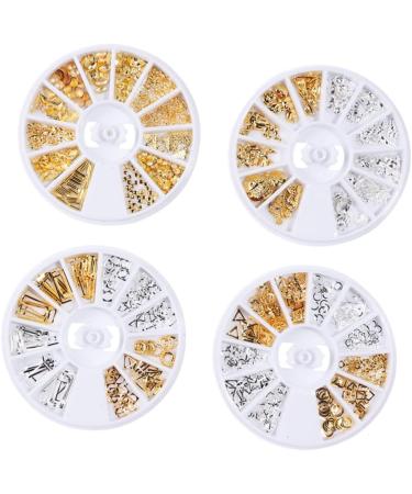 FRCOLOR 4 Boxes DIY Fingernail Plasters Nail Accessories Nails Making at Home Rivet Decoration Nail Decorations for Nail Art Rhinestones Gold Decoration Manicure Rivet Nail Rivet Triangle Metal - Buy Online on GoSupps.com