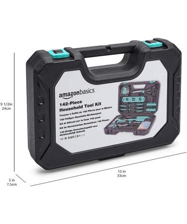 Amazon Basics Household Tool Kit with Tool Storage Case - 142-Piece  Turquoise Turquoise Tool Kit - Buy Online on GoSupps.com