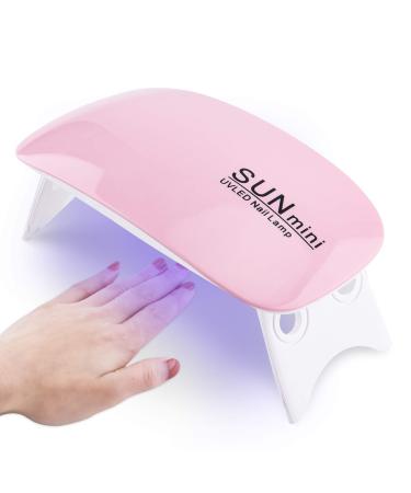 SOSPIRO LED UV Nail Lamp Portable Gel Nail Dryer 6W Mini UV Lamps Professional Nail Art Tool Accessory(Pink)