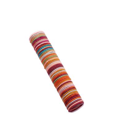 Baby hair gum for girls multi-colored small hair tie no folds ponytailers for babies toddlers toddlers hair gum thin red (C one size)