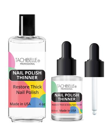 Tachibelle Nail Polish Thinner - Bring your old polishes back to life Refill Size Kit 4 oz & 0.5 oz