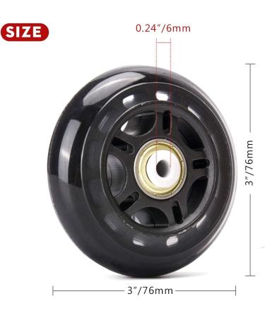 TOBWOLF 8 Pack Inline Skate Wheels 76mm 84A with ABEC-7 Bearing - Indoor/Outdoor Roller Blade Skating Wheels & Luggage Wheels - Training Wheels for Scooters - Black - Buy Online on GoSupps.com