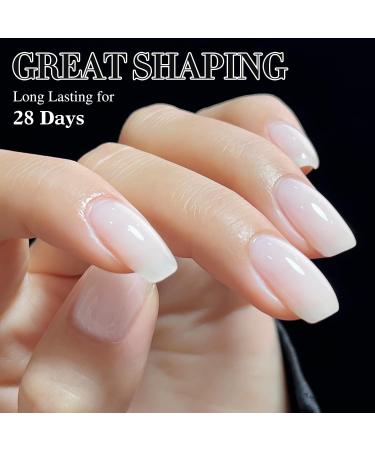 Double Rhythm Clear Gel Nail Polish 15ml Nail Strengthener in a Bottle Nail Extension Hard Gel Soak Off Long Lasting UV Gel (Milky White 8 in 1-2) Milky White Builder - Buy Online on GoSupps.com
