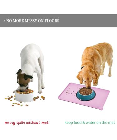 Reopet Silicone Pet Feed Mats - Waterproof Dog & Cat Feeding Mat with Elevated Edges - 47x30 cm (Plum) - Durable Easy to Clean Perfect for International Shipping - Buy Online on GoSupps.com