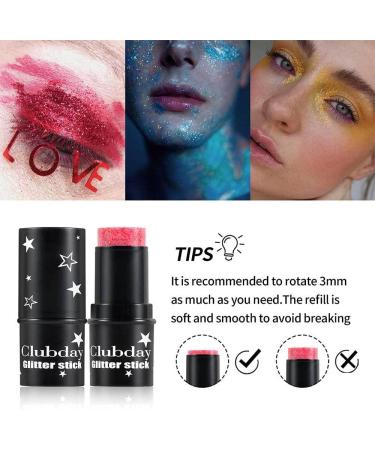 INTEROOKIE Glitter Eyeshadow Stick - 8 Shiny Colors Multifunctional Face Makeup for Stage Performance and Daily Wear (6) - Buy Online on GoSupps.com