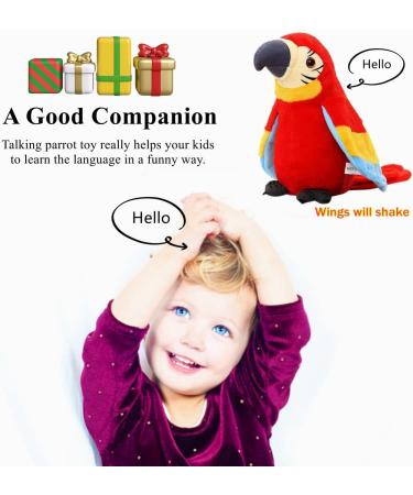 iNszkoos Talking Parrot Toy - Electronic Mimicry Pet Plush for Kids | Educational Learning Tool | Funny Gift | Red - Buy Online on GoSupps.com
