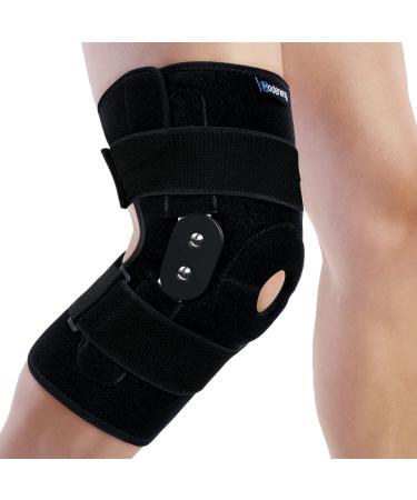 Plus Size Knee Brace for Women Men Hinged Knee Brace with Side Stabilizers Open Patella Adjustable Knee Brace for Arthritis Pain and Support Meniscus Tear ACL MCL Injury Recovery Pain Relief Extra Large Rodillera (5XL/6X...