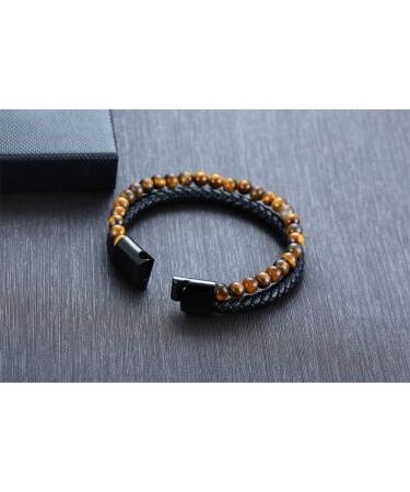 VNOX Custom Engraving Medical Alert ID Bracelet - Two-Strand Braided Leather Cuff for Men & Boys - Diabetes Insulin Wristband - Stylish & Durable - Buy Online on GoSupps.com