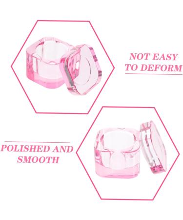 SOESFOUFU Glass Jar Nail Art Brush Cup Pink Crystal Glass Heart-shaped Manicure Tools Acrylic Nails 5.70X5.40X5.40CM Pink - Buy Online on GoSupps.com