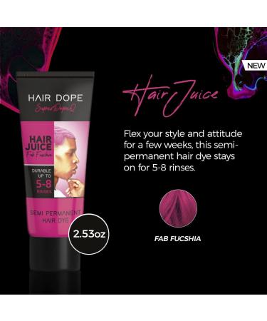 Buy Semi-Permanent Hair Dye - Intense Color Easy Application 100% Vegan & Cruelty-Free | Hair Juice by Hair Dope (Fab Fuchsia Mula Green Icy) - Lasts Up to 8 Washes - Buy Online on GoSupps.com