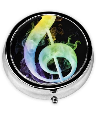Colorful Music Notes Mini Round Pill Box | 3 Compartment Medicine Organizer | Portable Travel Pill Case for Home & Office - Buy Online on GoSupps.com