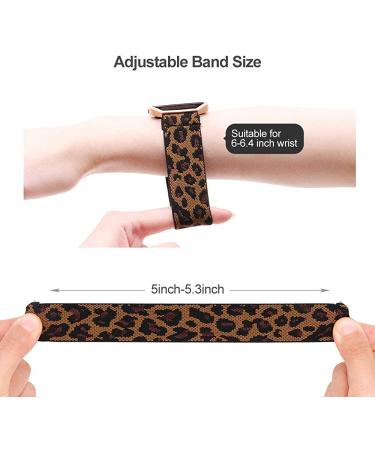 Elastic Leopard Band + Rose Gold Frame for Fitbit Blaze Series 6/Fitbit Blaze Smartwatch - 6.0-6.4'' Replacement Band for Men, Women, and Girls - Buy Online on GoSupps.com