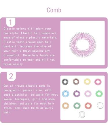 lmoikesz Full Circular Tooth Interlocking Stretch Comb Flexible Crystal Circle Combs Hairband Holder Head Band Banquet Hairstyling Pink - Buy Online on GoSupps.com