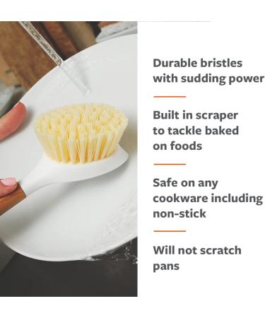 Full Circle Be Good Kitchen Dish Brush with Bamboo Handle  Single Brush  White - Buy Online on GoSupps.com