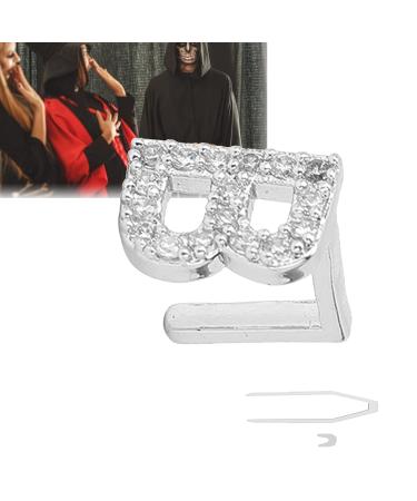 Hip Hop Teeth Grills for Men & Women | Silver B Letter Mouth Accessories | Halloween Dentures Ornaments - Buy Online on GoSupps.com