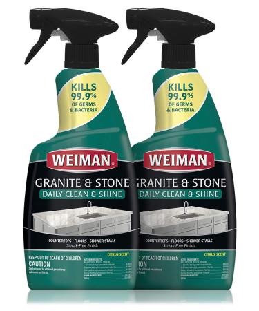 Weiman Disinfectant Granite Daily Clean  Shine 32 Ounce (2 Pack) Safely Clean Disinfect and Shine Granite Marble Soapstone Quartz Quartzite Slate Limestone Corian Laminate Tile Countertop 32 Fl Oz (Pack of 2) - Buy Online on GoSupps.com