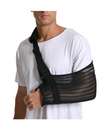 Arm Sling for Shoulder Injury with Removable Shoulder Strap Breathable Mesh Fabric Shoulder Immobilizer for Men and Women Medical Arm Sling for Showering Beach Use