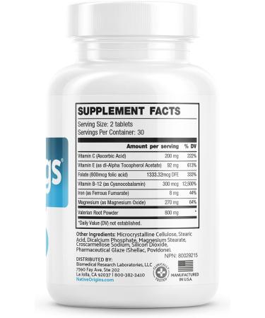 Calm Legs Natural Tablets for Itching, Crawling, Tingling Legs | Iron, Magnesium, Valerian Root | 60 Count - Buy Online on GoSupps.com
